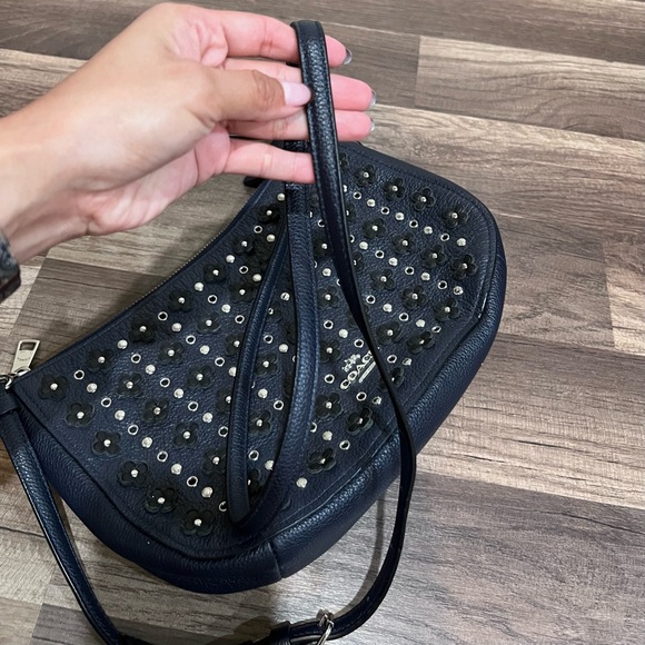 Coach Chelsea Navy With Floral Rivets Studded Women's Crossbody Bag - Picture 6 of 15
